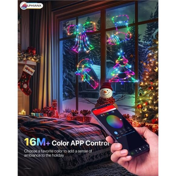 4 Pack Smart Christmas Window Lights, Christmas Window Silhouette Lights - Picture 2 of 7